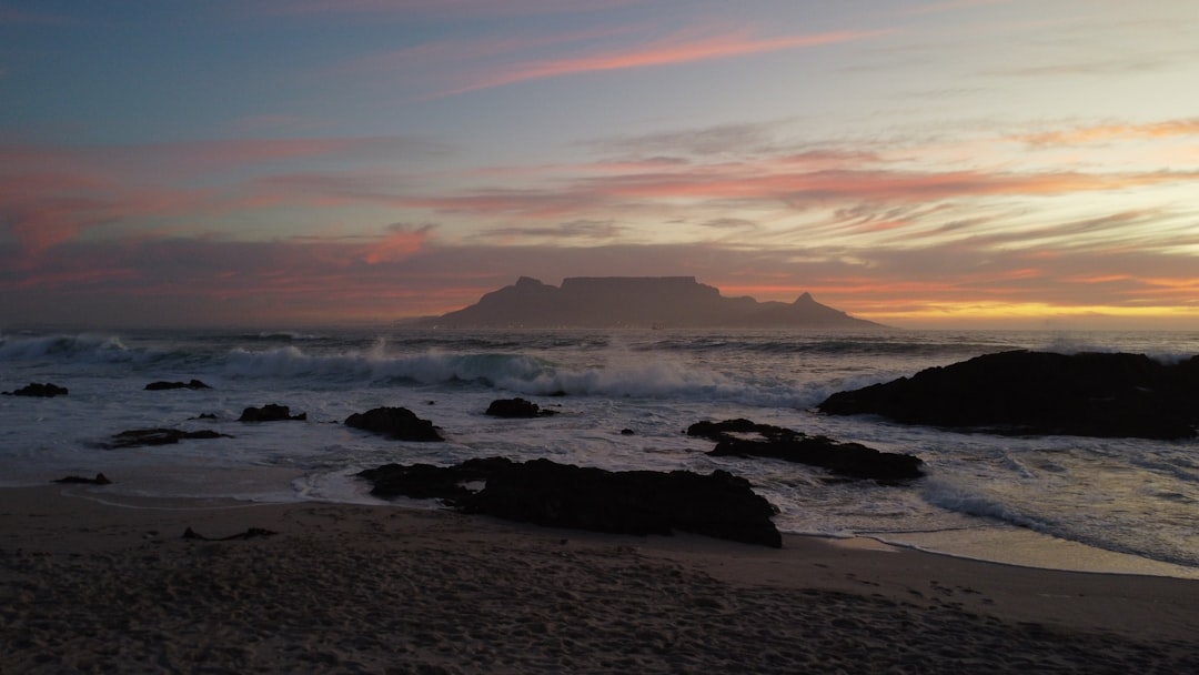 Cape Town aerial photograph sunrise Table Mountain coastline