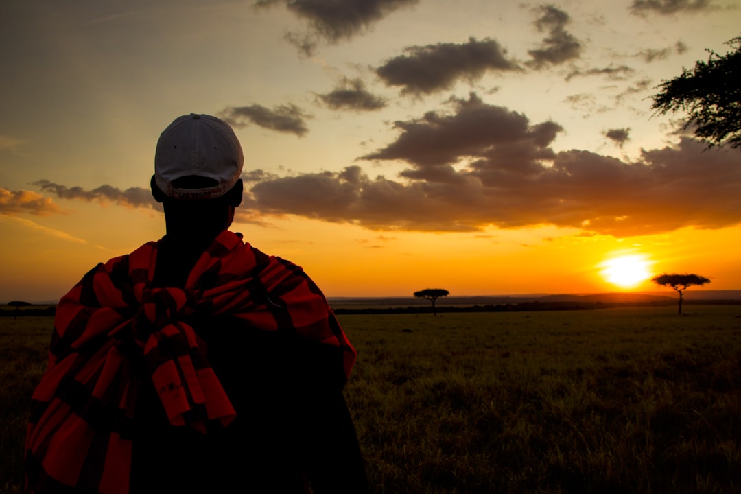 Travel photography on African safari sunset landscape Cape Town